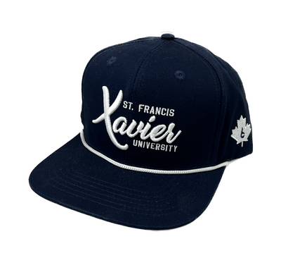 Navy Rope Hat Vintage "Xavier Front" Snap Back Closure