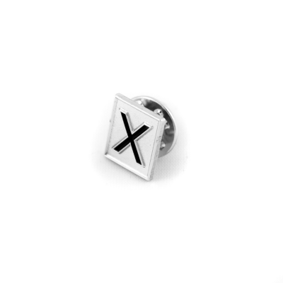 Plated "X" Lapel Pin