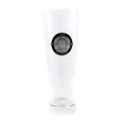 16Oz Pilsner Glass Pewter Circle Crest